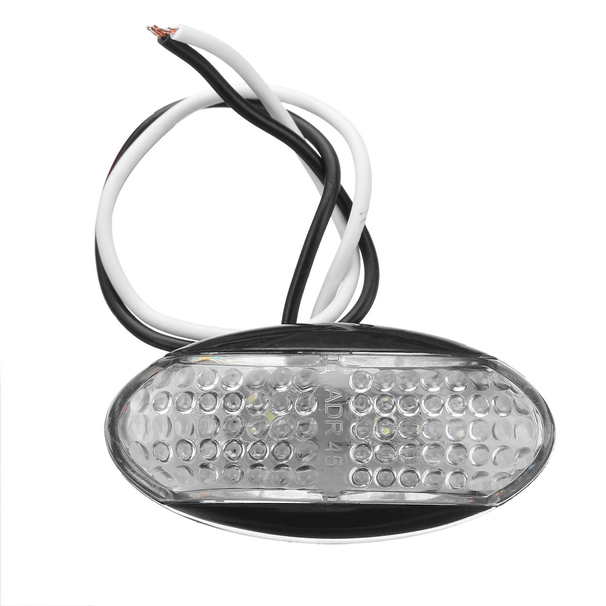 10pcs 12V 24V LED Car Truck Side Marker Light Blinker External Light Signal Lamp Indicator for Lorry Bus Van Caravan White