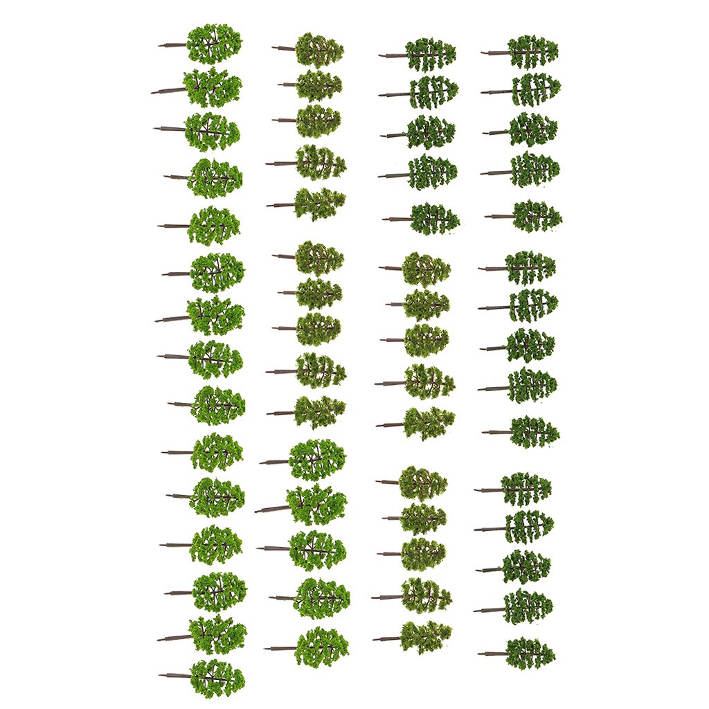 60 stk trær modell skogstilbehør n skala 1 150 tog jernbane jernbanen landskap diorama eller layout