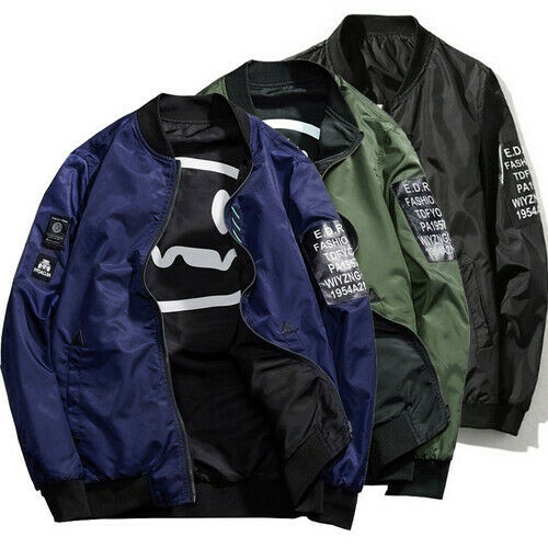 Herr vinter casual jacka pilot fight bomber coat baseball sport ytterkläder toppar