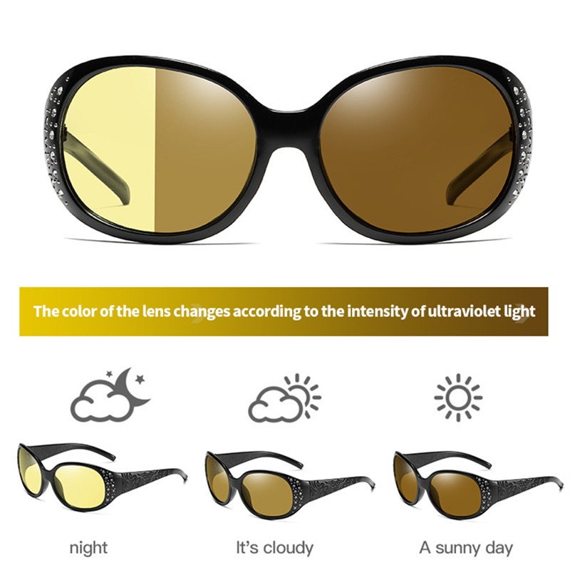Fenchi kvinder nattesyn briller polariserede anti-refleks gule solbriller kørsel nattesyn beskyttelsesbriller til bil vision nocturna