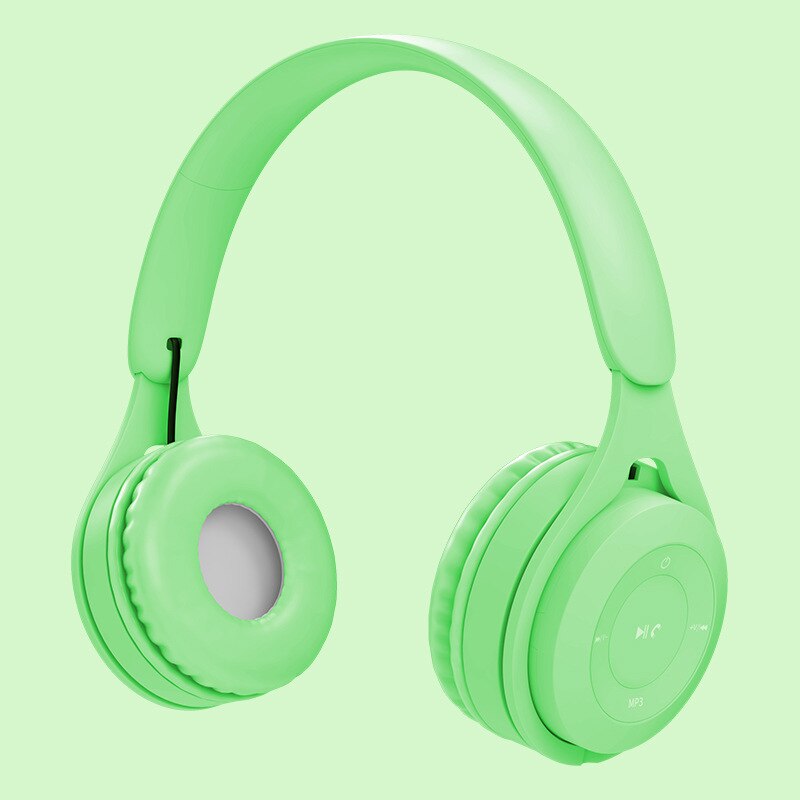 Bluetooth Wireless Headphones Kids Headphones Noise Cancelling Stereo Over Ear Earphones With Microphone For Laptop Phone: green