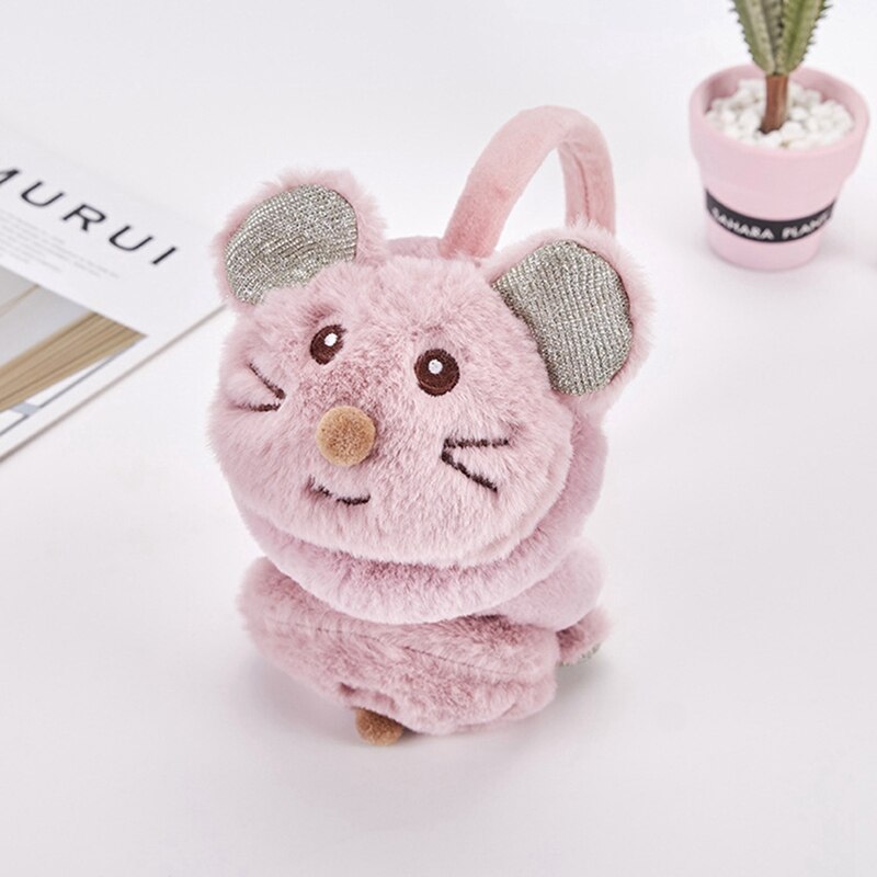 Orejeras de invierno para niños con lindo ratón accesorios para niños nuevos auriculares de de piel sintética orejeras de invierno: PK2