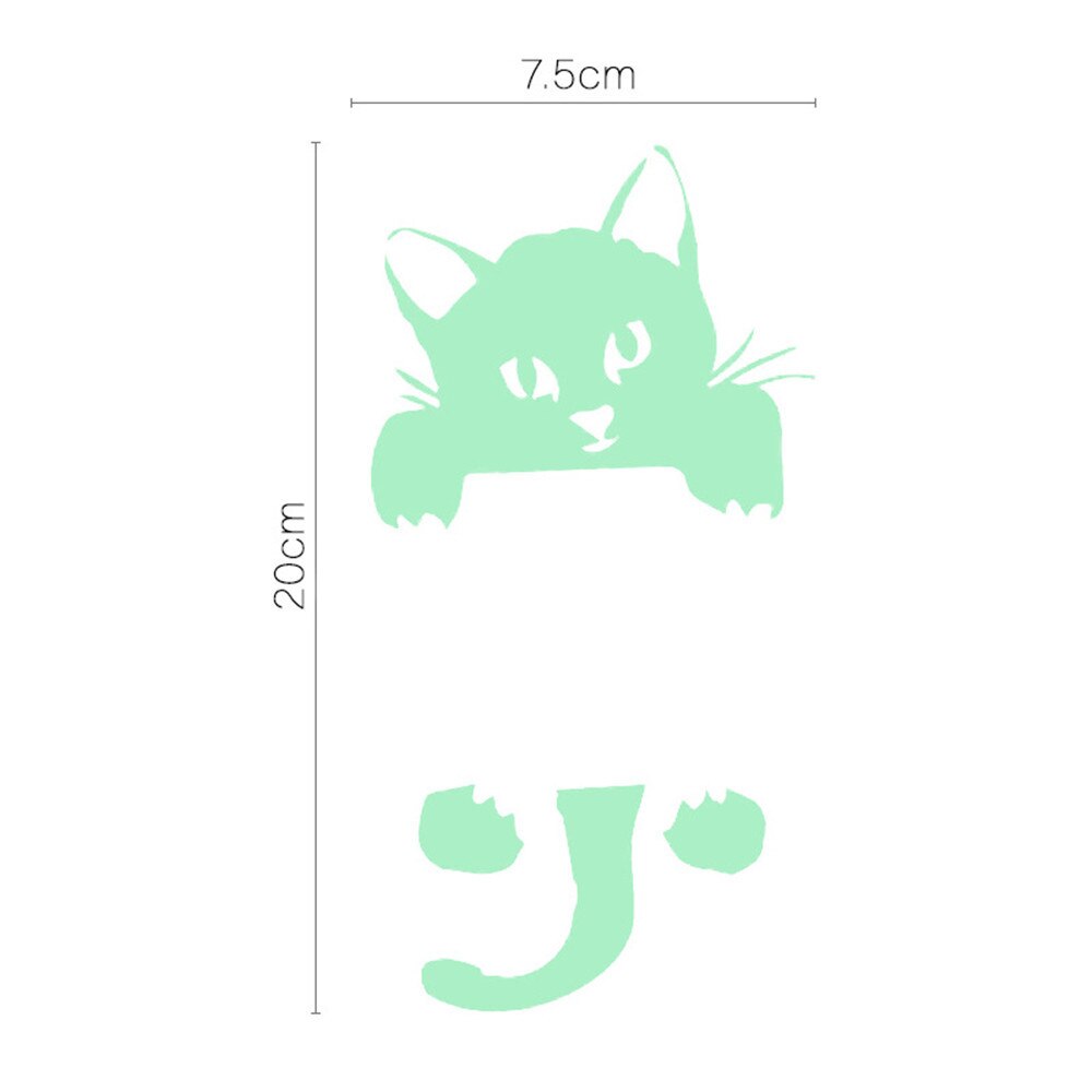 Cute Kitten Cat Luminous Noctilucent Glow Switch Wall Sticker Home Switch Stickers: B