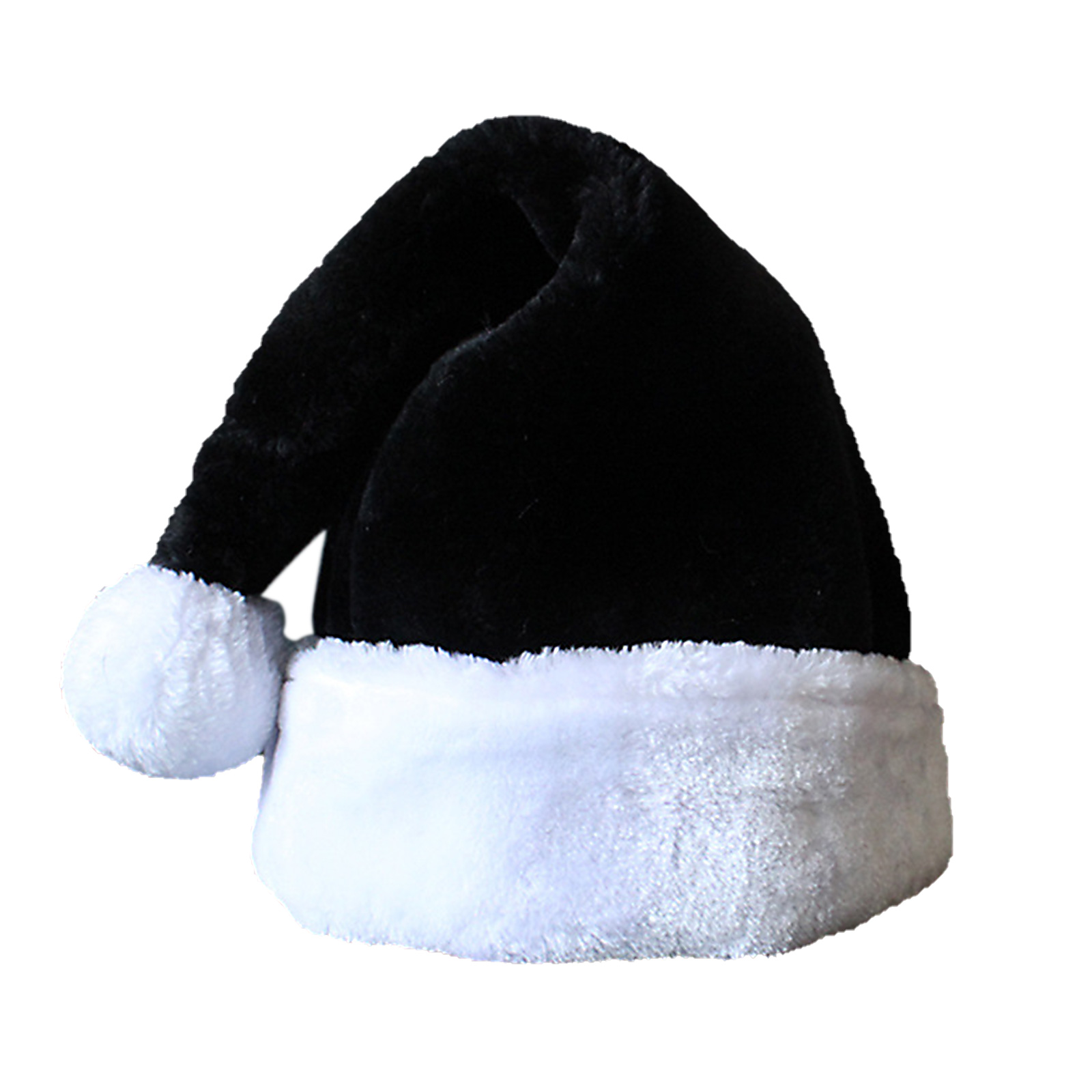 Christmas Hats Xmas Decorations Family Red Plush High Knitted Fabric Moisture-wicking Children Adults Thickened: black
