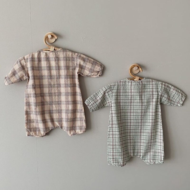 Lente Baby Romper Jongens Plaid Jumpsuits Zoete Meisjes Romper Baby Outfit Baby Kleding