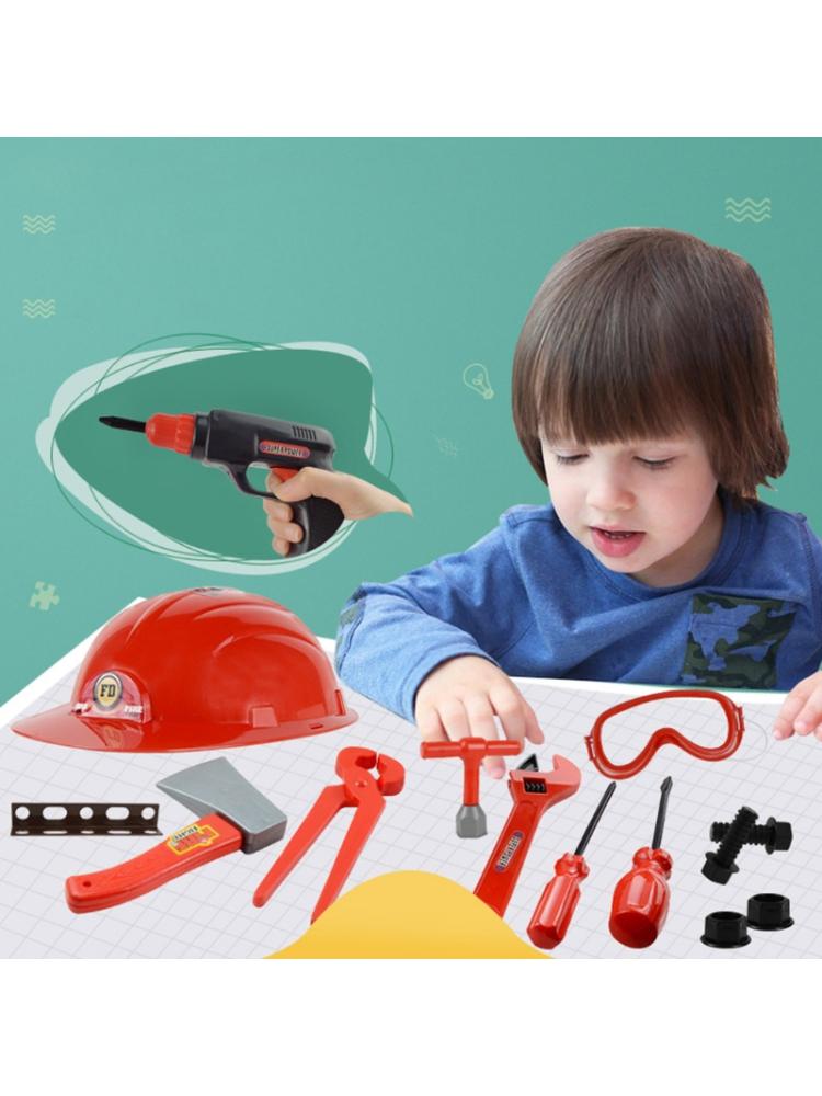 1Set Garden Tools Pretend Play Repair Tool Plastic Engineering Maintenace Toys D08C