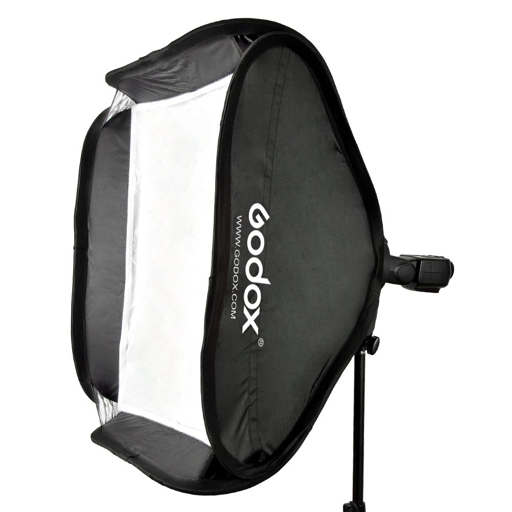 Godox 40 x 40cm fold bærbar fotostudio softbox diffusor + s-type elinchrom monteringsbeslagssæt til flash speedlite strobe
