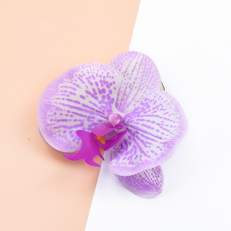 2 stk 3d silke sommerfugl orkidé dekorative blomster kranse kunstige blomster til hjem bryllup dekoration diy blomst væg: Farve 9