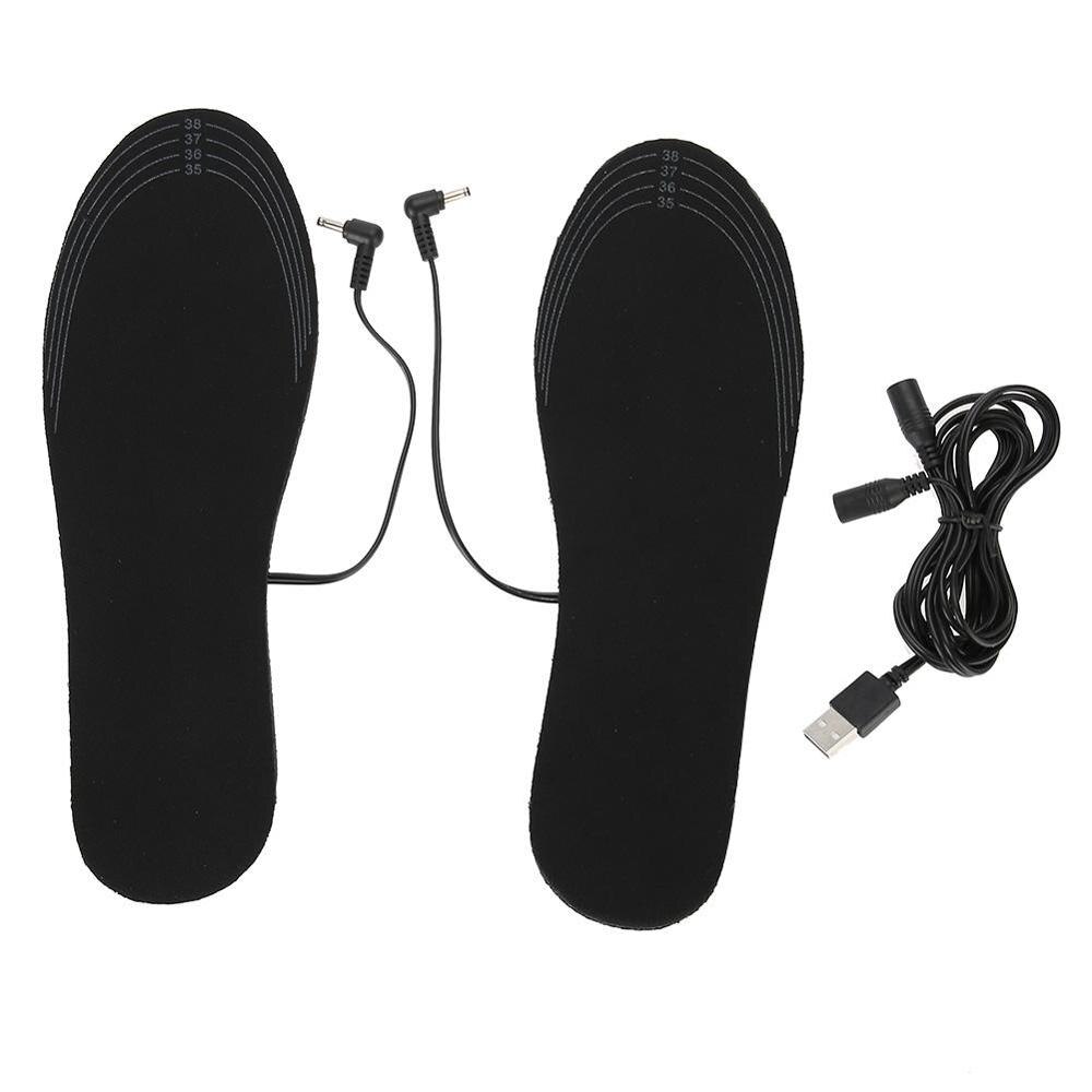 1 Paar Usb Verwarmde Schoen Comfortabele Soft Lint Elektrische Verwarmde Inlegzolen Winter Outdoor Sport Voeten Warming Inlegzolen Wasbare: 35-39