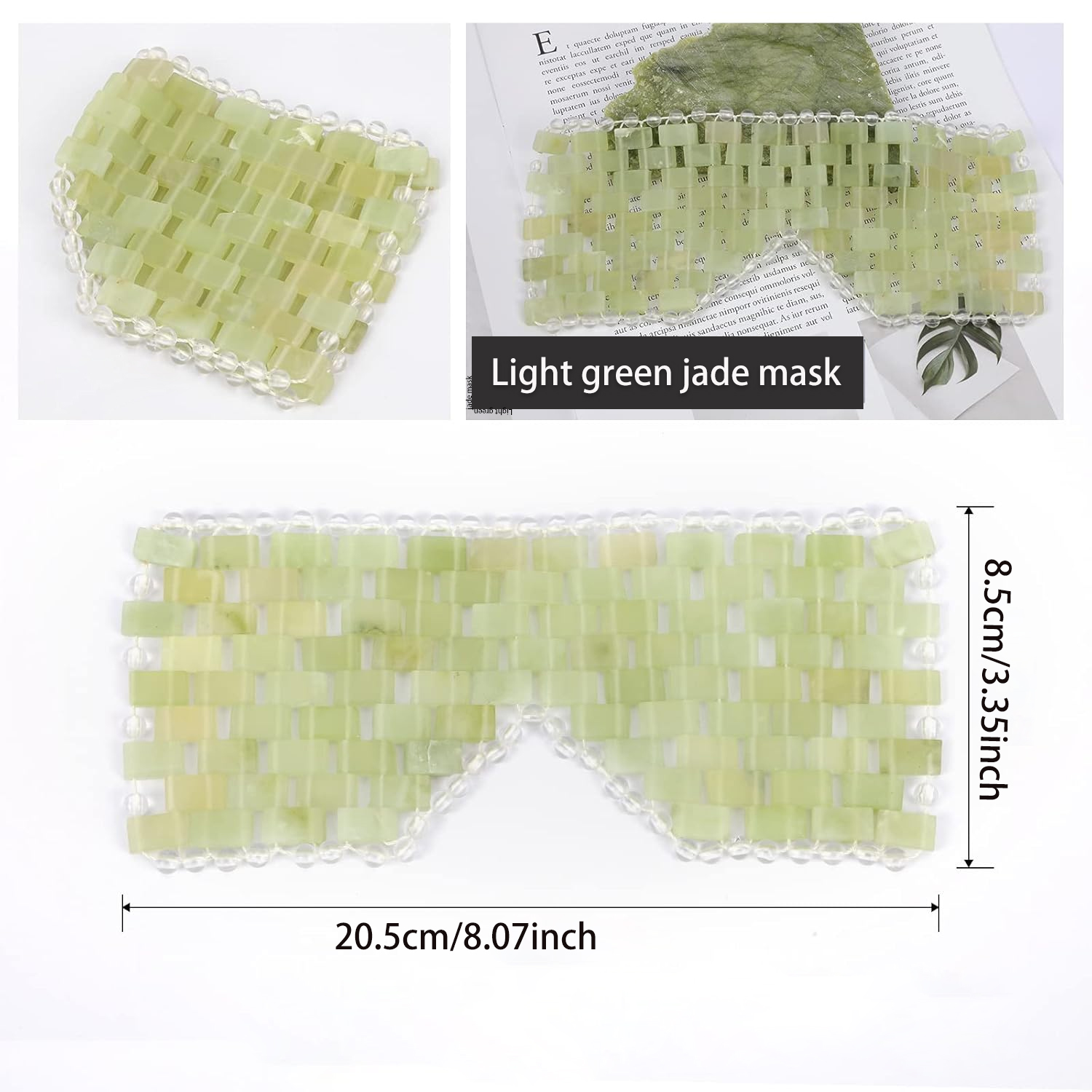 Mascarilla Facial de ojos de Jade, masajeador refrescante para dormir, mascarilla Facial y peine Guasha para raspar el cuero cabelludo, herramienta de masaje Facial, herramienta de belleza para SPA