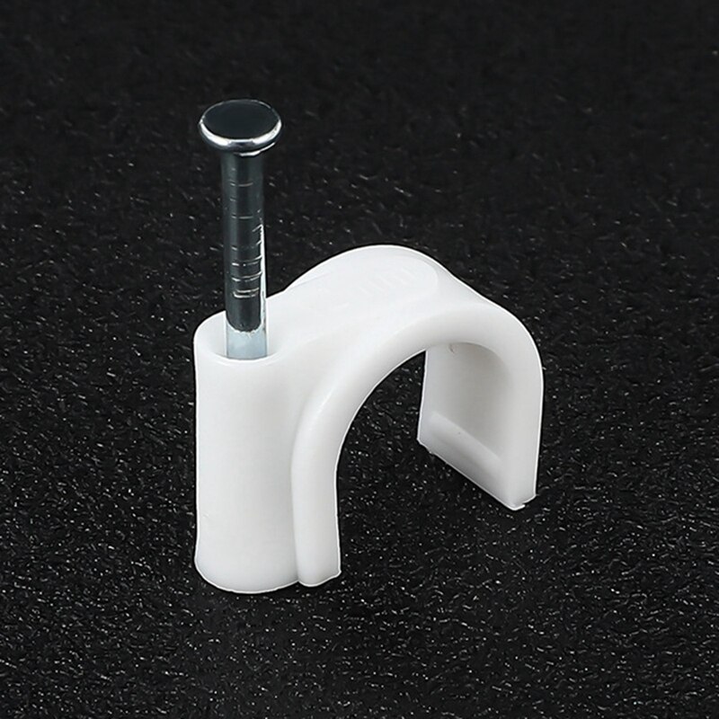 180-Piece Combination Set Square Cable Clamp Round Cable Clamp with Steel Nails