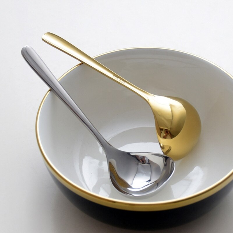 Practical Soup Spoon Family Soup Spoon Stainless Steel Kitchen Cooking Spoon 304 Stainless Steel Material Household Gadgets