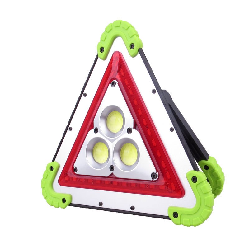 Led strålkastare vandring bil nödbelysning 50w bärbar triangel varning 4 lägen cob ledde bil reparera arbetslampa: W838