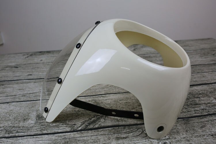 plastic Windscreen Windshield for motorcycle Wind Deflector for stallions centaur max 250 mutt 125: creamy-white