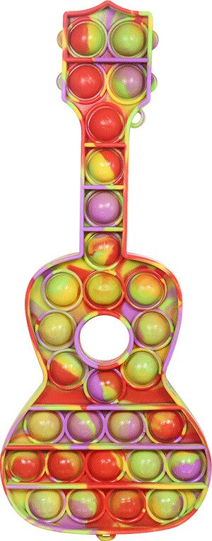 Pop Fidget Reliver Stress Toys Rainbow Push It Bubble Antistress Toys Adult Children Sensory Toy To Relieve Autism: Guitar YE-RE-PU