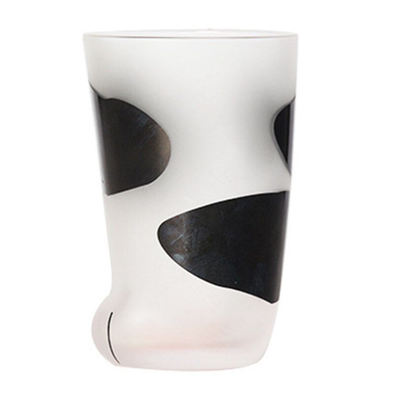 Tasse en verre givré avec patte de chat, joli, imprimé patte de chat, tasse de café en verre de lait pour petit déjeuner à la maison, pour fille: H03