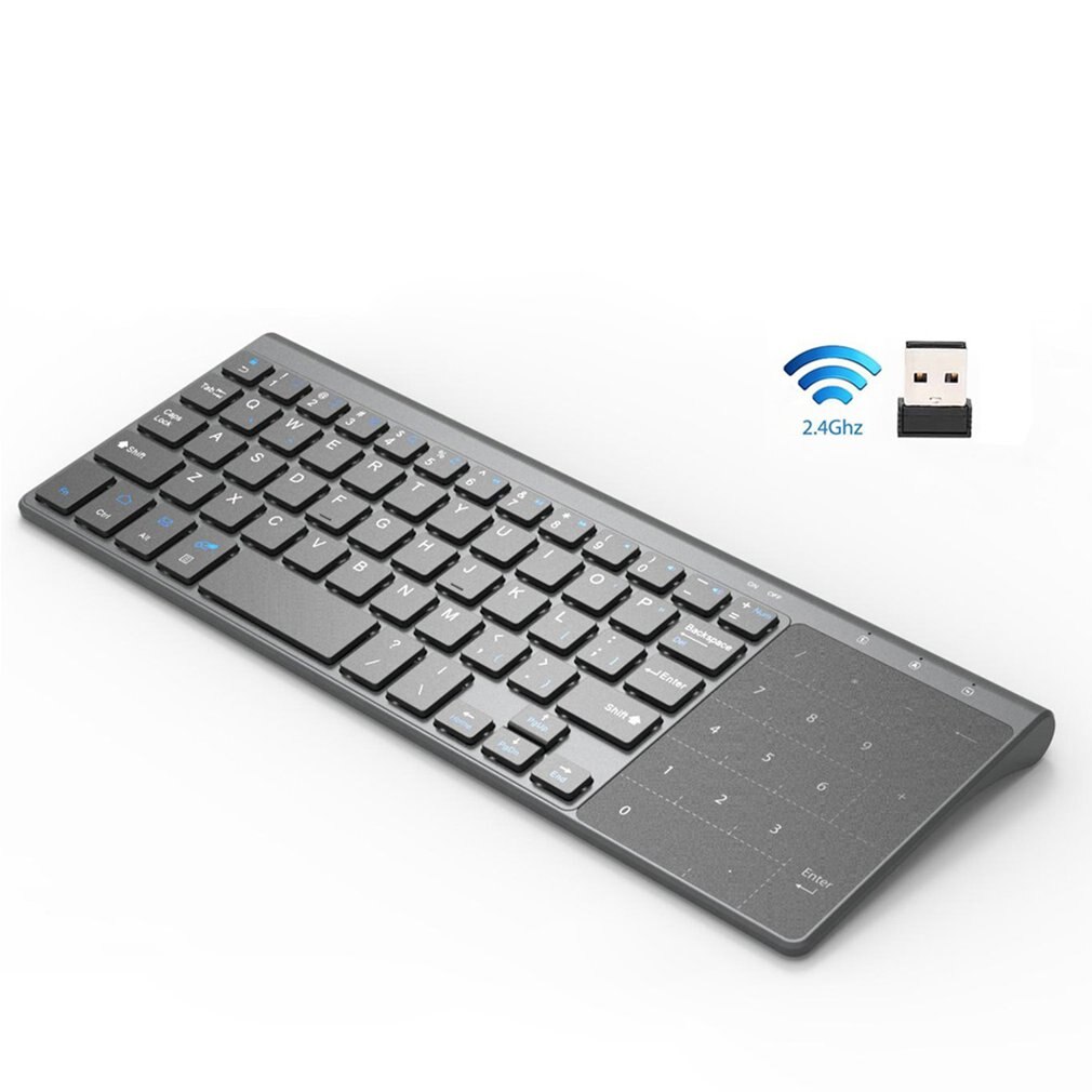 Dun 2.4 ghz draadloos usb-minitoetsenbord met numeriek toetsenblok voor tablet, desktop, laptop en pc