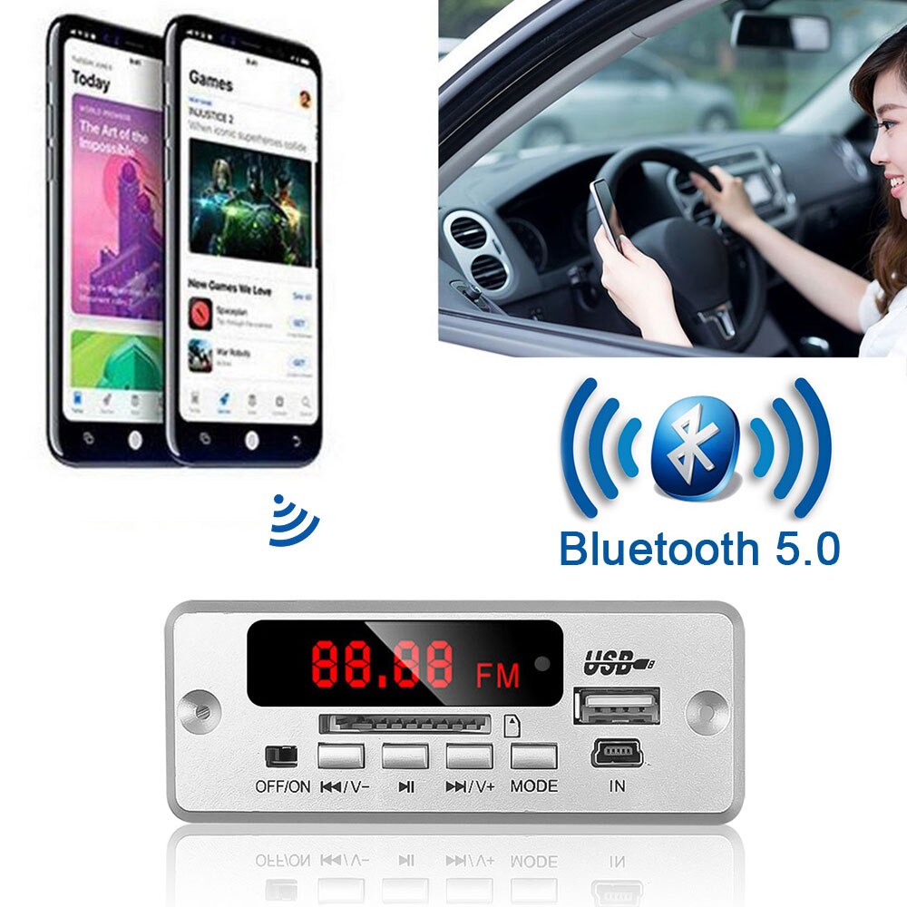 MP3 Decoder Board Auto Accessories USB SD FM WMA Decoder Car Bluetooth Speaker Player Replace Durable
