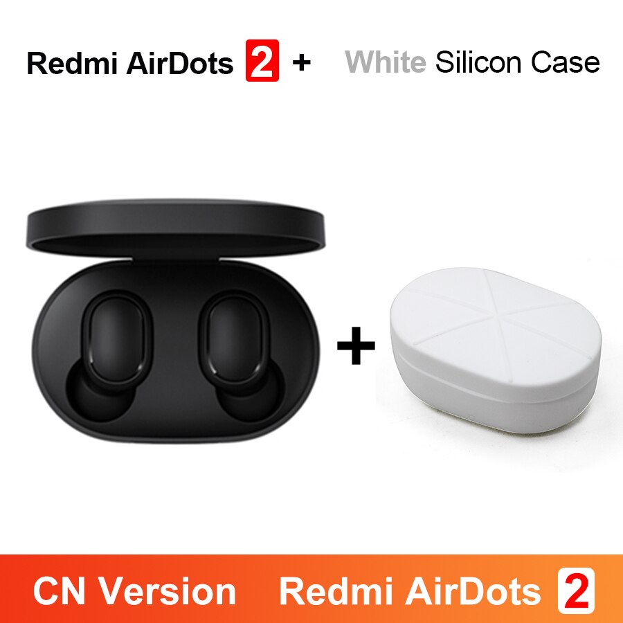 Original Xiaomi Redmi Airdots 2 TWS Bluetooth Earphone Stereo bass BT 5.0 Eeadphones AI Control With Mic Handsfree Earbuds: CN N White Case