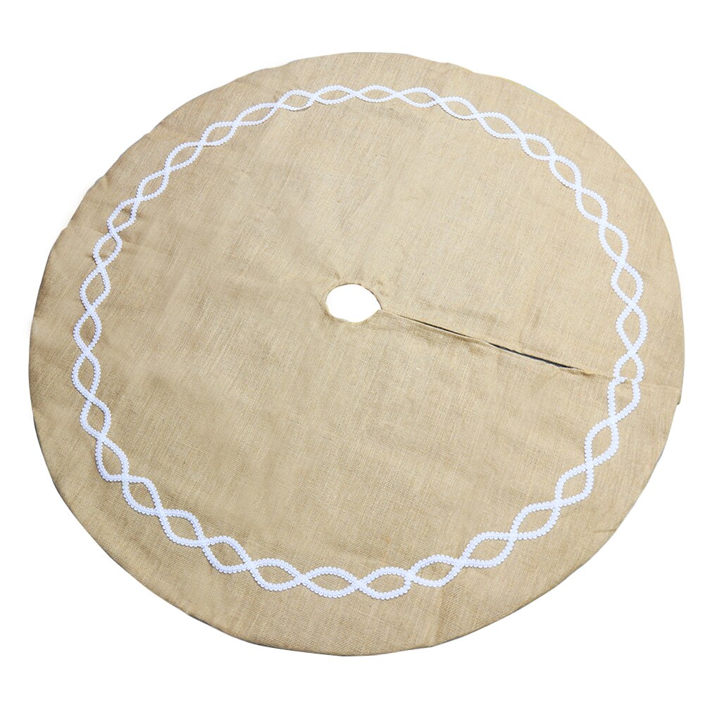 122cm runde høje juletræsnederdel linned non-woven juletræsforklæde rundt tæppe dørmåtte gulvmåtte år dekorationer: Default Title