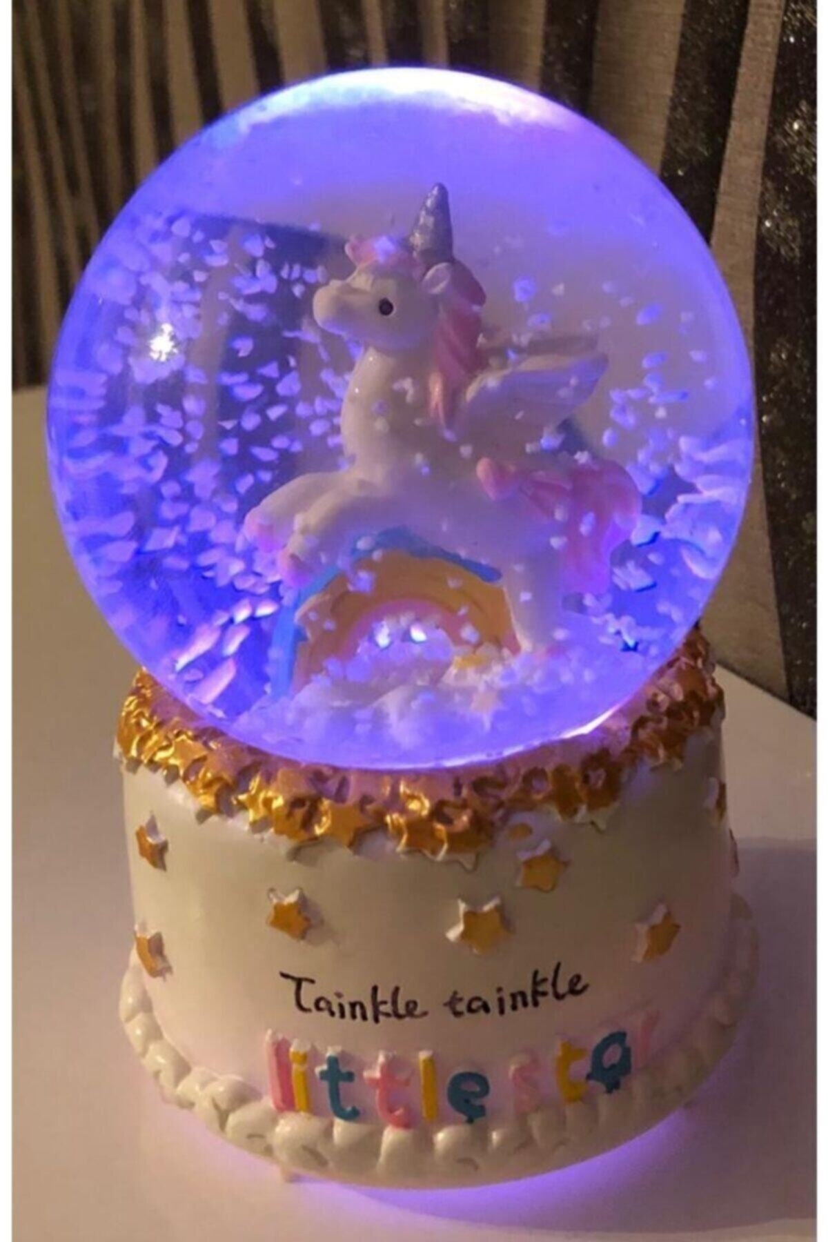 Medium Size Unicorn theme Snow Globe With Music And Lights