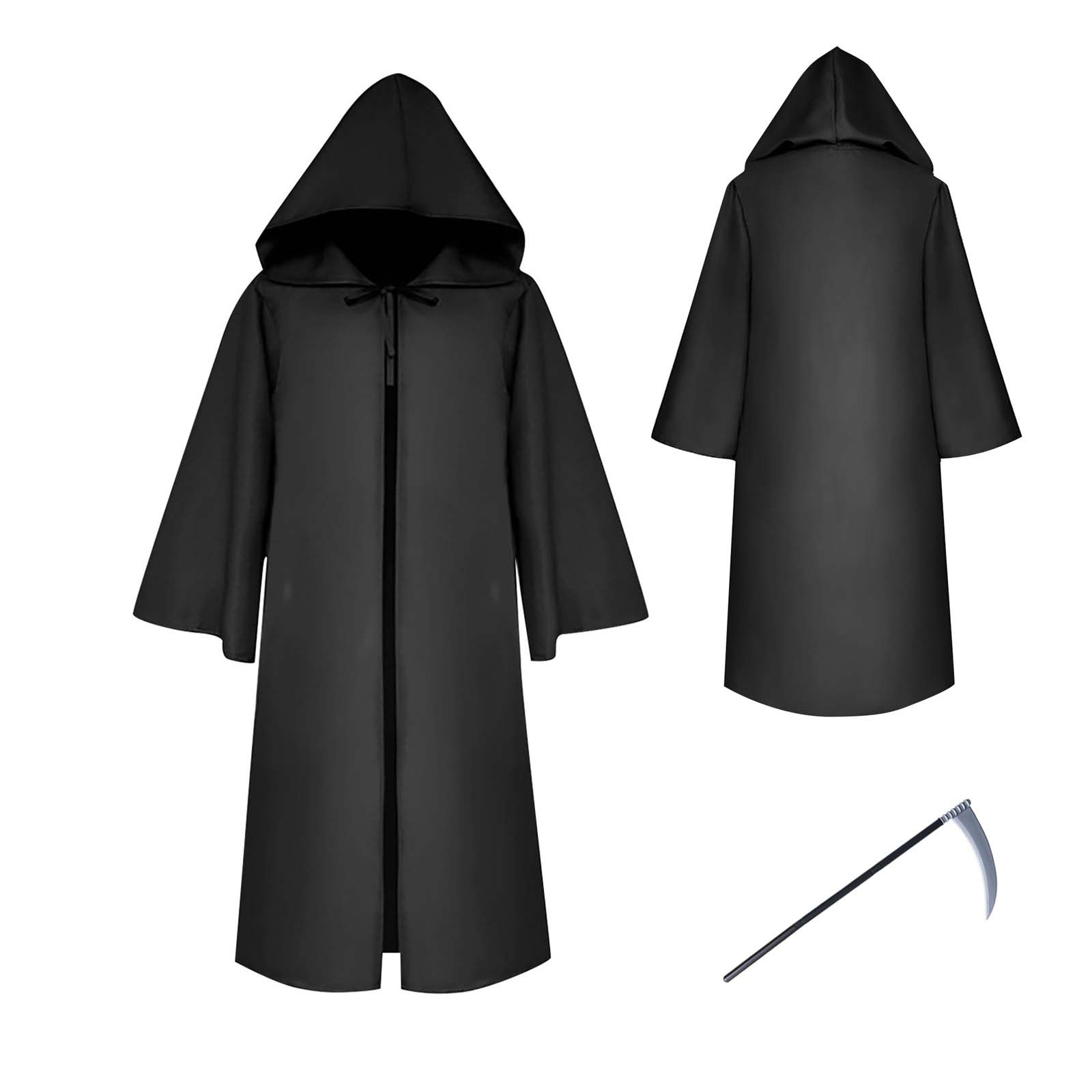 Halloween Hooded Capes For Adult Kid Long Cloaks Cosplay Costumes Witch Red Black Purple Green Grim Reaper Cape For Women Men