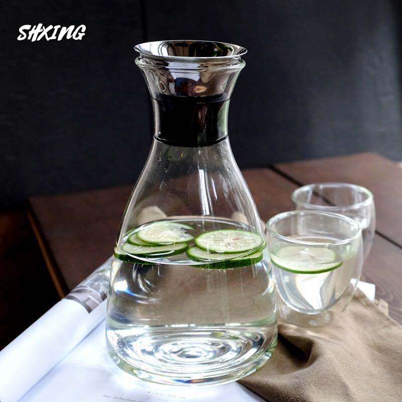 1l/1.5l gjennomsiktige kanne glass kanne vann karaffel med håndtak kaldt vann mugge Gud mugge til hjemmelaget frukt juice iste