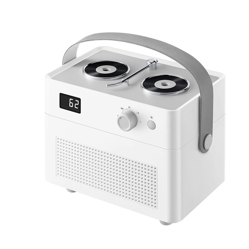 1400ml Double Spout Humidifier High Capacity USB Ultrasonic Essential Oils Diffusers Retro Aromatherapy Air Humidifier: White