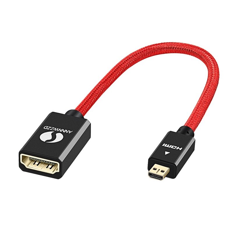 Micro HDMI Stecker auf HDMI Buchse Kabel Micro HDMI Adapter HD4K Stecker Konverter für HDTV Projektor Flache Kamera GoPro HDMI micro: Default Title