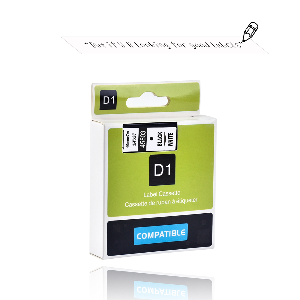 dymo d1 19mm 45803 black on white label tapes Ribbon compatible Dymo D1 label printer for Dymo Label Printer DYMO LM160 LM280