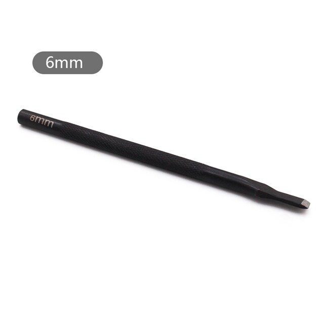 Musta nahkainen litteä pää lävistysveitsi, terän leveys 3/5/6/8/10/12mm tee itse käsintyöstettävät nahkaiset vyön rei'itystyökalut: 6mm