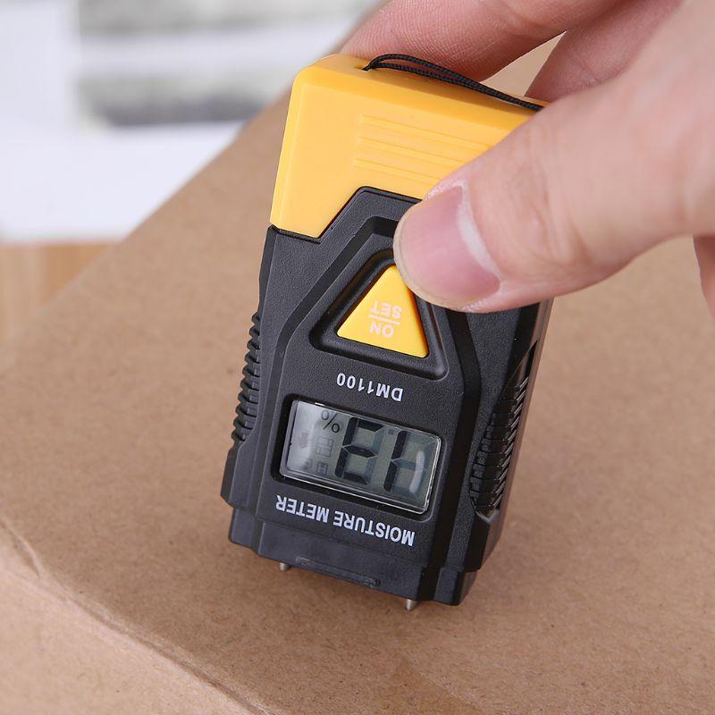 DM1100 3in1 Digital Wood Moisture Meter Sawn Timber Humidity Tester thermometer