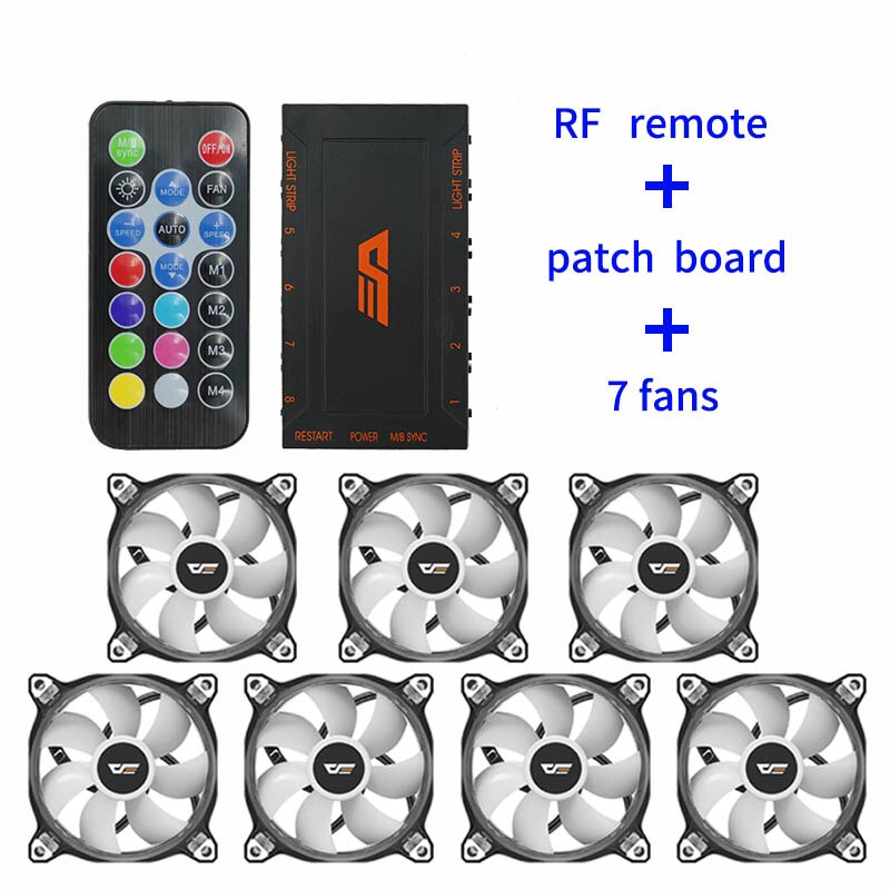 Aigo Darkflash CF8 Pro Computer PC Fan RGB Clear Frame 120mm Fans Quiet+Remote Computer Cooling Cooler AURA SYNC CPU Cooler Fan