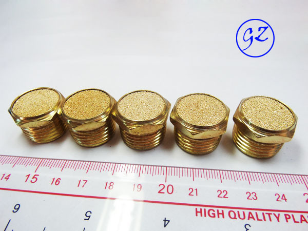 1PCS Pneumatic solenoid valve copper muffler PSV-01,Thread 1/8" BSPT flat head copper muffler exhaust vent