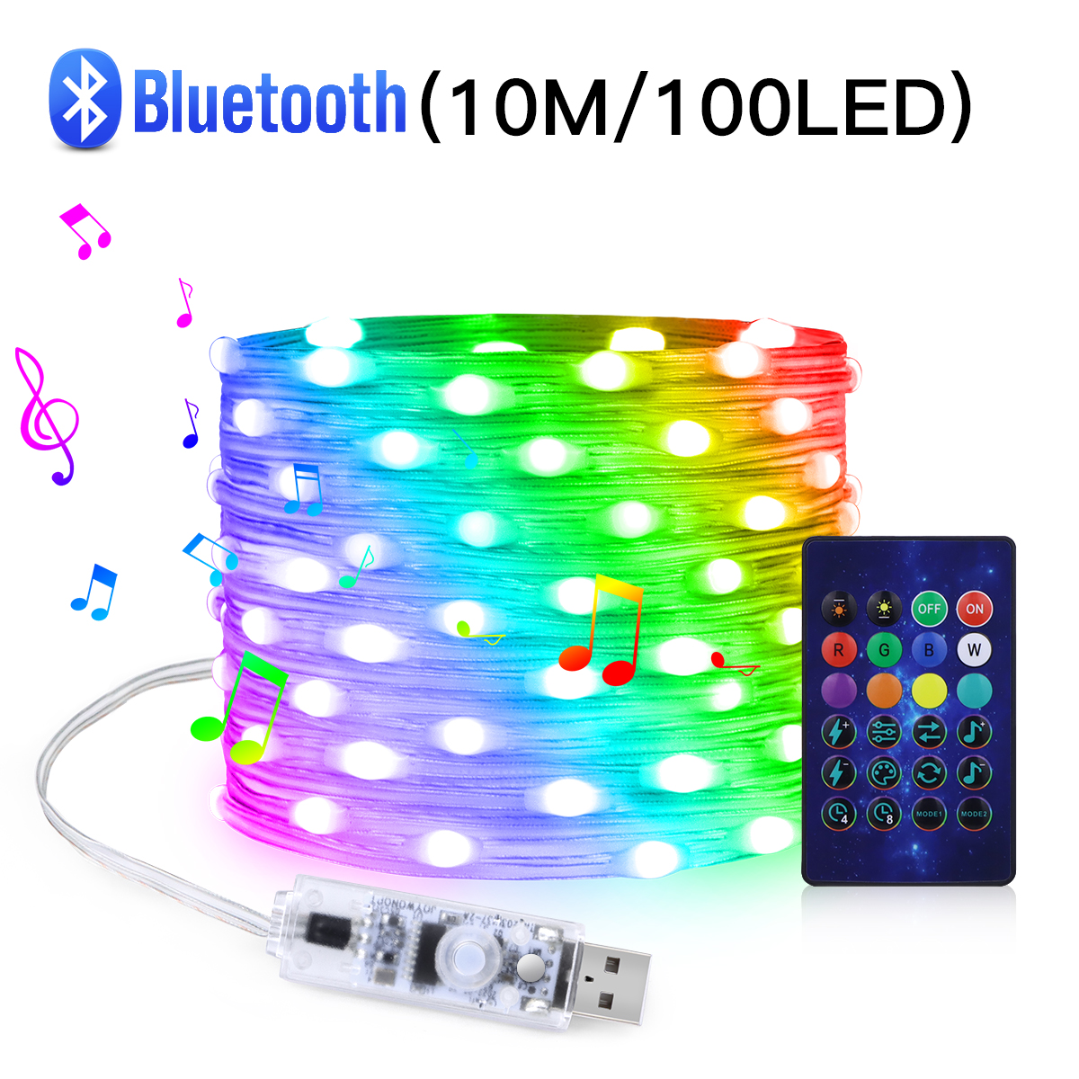 Bluetooth USB Musik WS2812B LED Lichterketten 5V RGBIC Traumfarbe 5/10/20m Feengirlande für Hochzeit Geburtstag Party Dekor: veränderbar