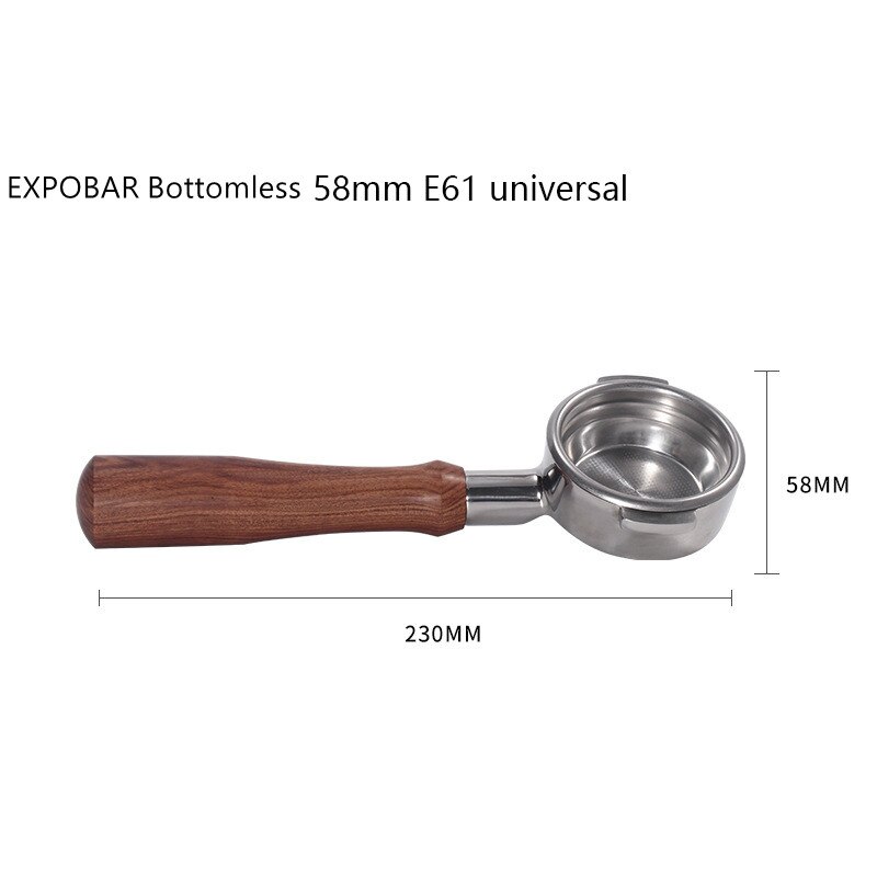 EXPOBAR – Machine à café E61, en bois massif, poignée sans fond, 58MM, universelle, en acajou: E61-E