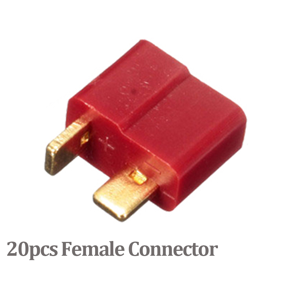 20pcs/lot T Plug Deans Connectors Male & Female DC 500V 25-50A For RC Hobby Helicopter Lipo Battery DIY Accessories: Yellow