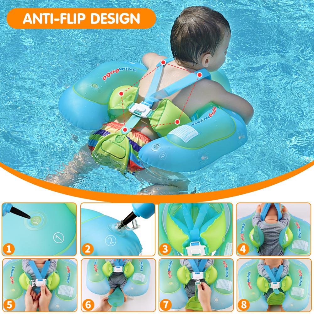 Flotteur gonflable de natation de bébé avec le cercle infantile d'auvent anneaux forme accessoires Anti-UV de piscine