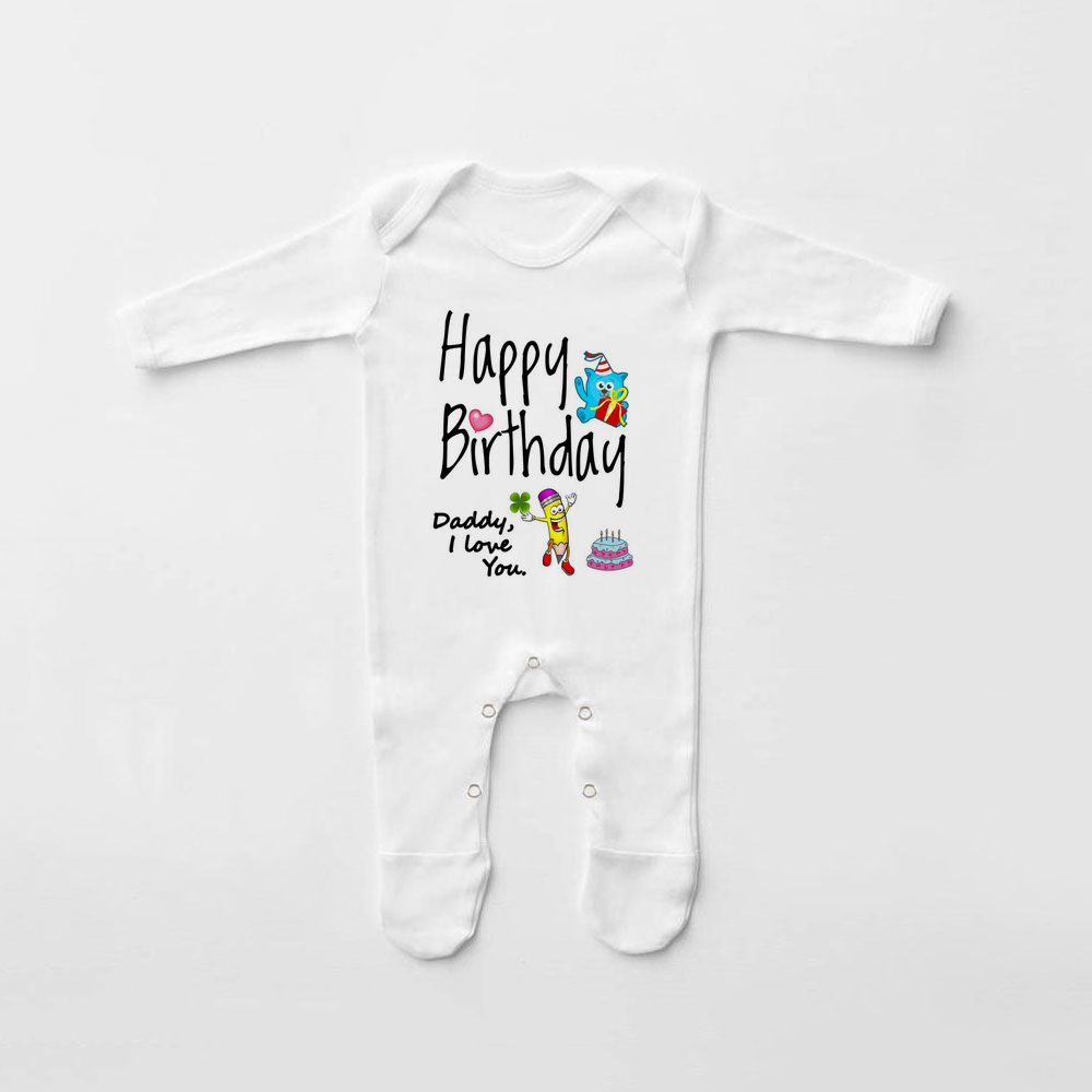 Babygrow-traje de dormir con estampado de feliz cumpleaños para papá, traje para bebé que viene a casa, de ducha para recién nacido, pijama infantil: Verde / 2M