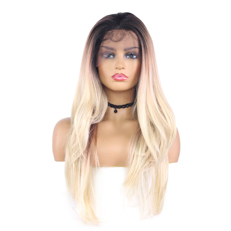 Synthetic Lace Front Wig Ombre Grey Cosplay Wigs For Black Women X-TRESS Heat Resistant Fiber Long Wavy Lace Wig With Baby Hair: R3437