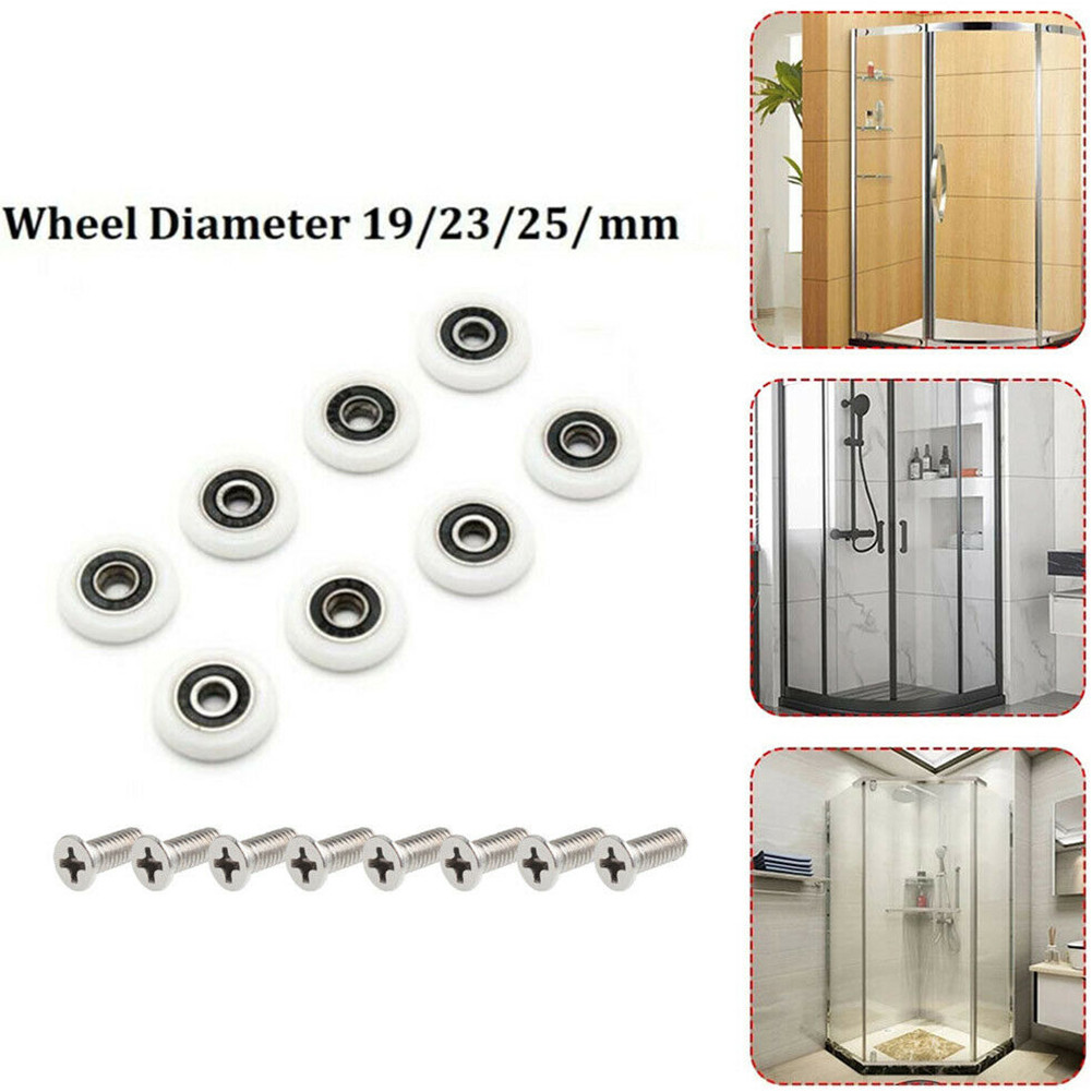 8Pcs Bad Schrank Roller Rad Dusche Zimmer Zubehör Lager Roller Rad 19/23/25mm Dusche zimmer Roller/Läufer/Räder