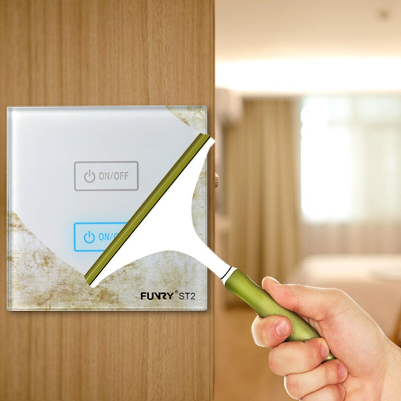 EU standard Touch Switch Light Control Sensor Switch Luxury Wall Switch Panel ST2 2 Gang 170-240V Crystal Tempered Glass
