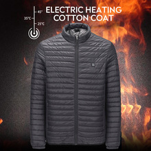 USB Heated Coat Temperature Ajustable Zipper Heating Jacket Pocket Electric Vest Heated Skiing Washable Windproof Waterproof