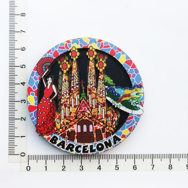 Aimants de réfrigérateur de voyage Barcelone espagne, autocollants magnétiques en bois, Souvenirs touristiques, d'anniversaire de mariage, décoration de la maison: Bleu marine