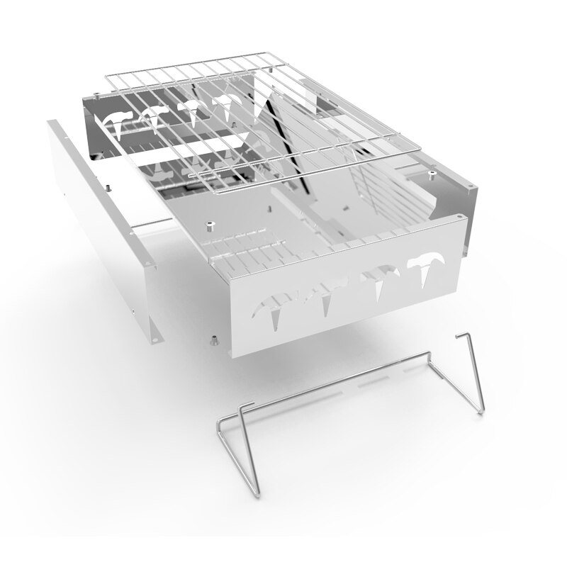 Mini BBQ GRILL Portable bbq stove camping stainless steel charcoal foldable BBQ Grills Patio Small Barbecue Tools