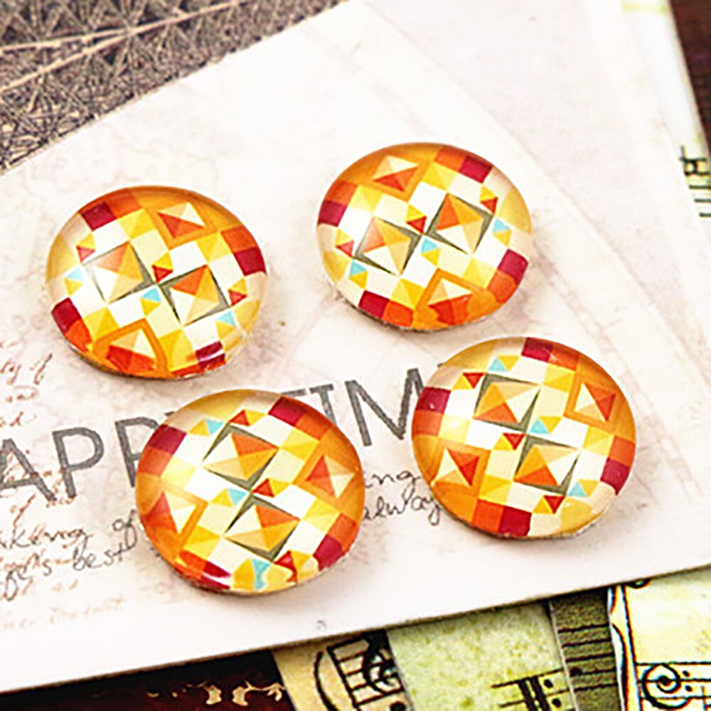 20pcs 12mm Handmade Photo Glass Cabochons (Color pattern series): E4-20