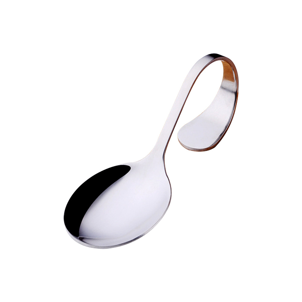 Kitchen tools Home Tableware Stainless Steel Curved Handle art Fork Salad Round Spoon Tip Spoon Soup Spoon: C