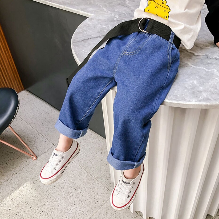 Baby Jeans Belt Jeans For Girls Casual Style Kids Jeans Girls Spring Autumn Kid Clothes
