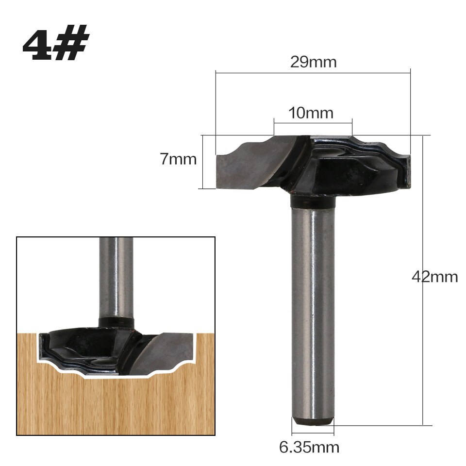 1 pc 1/4" Shank Woodworking Door Frame Router Bits for wood carbide lassical door cabinet bits Engraving Milling Cutter