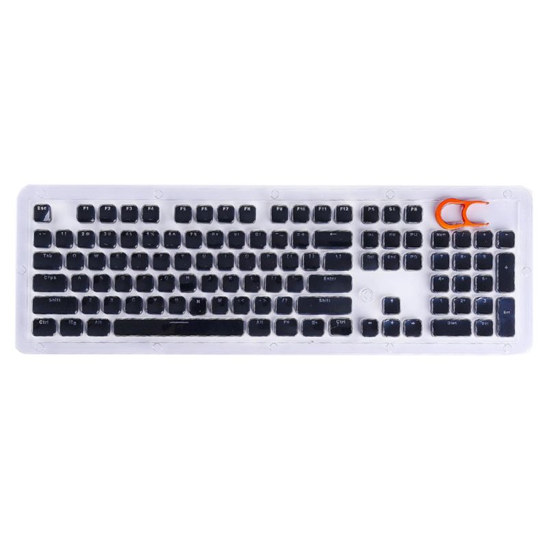 104 Keys Layout Low Profile Keycaps Backlit Crystal Edge for Mechanical Keyboard: black